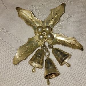 Mexican Silver, Holly and Bells, 925 Silver, 19 grams weight